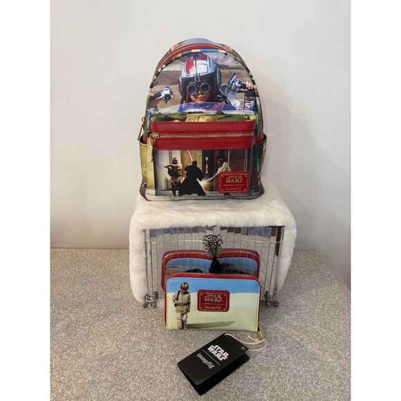 Loungefly Star Wars Phantom Menace Mini Backpack + Zip Around Wallet Bundle NEW - Picture 15 of 15